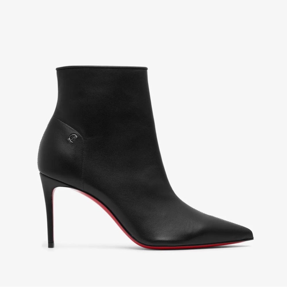 Christian Louboutin sporty Kate 85mm black leather booty boot sz 39